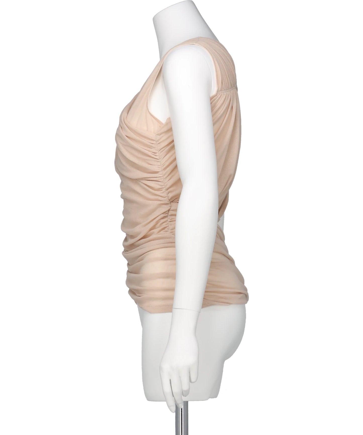 SHEER GATHERED SLEEVELESS TOP