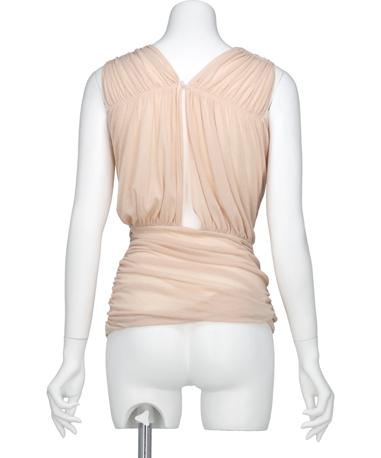 SHEER GATHERED SLEEVELESS TOP