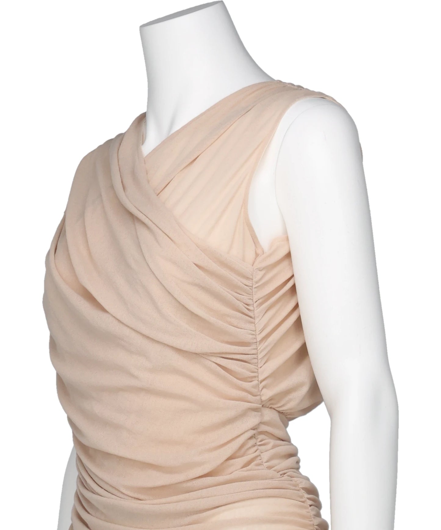 SHEER GATHERED SLEEVELESS TOP