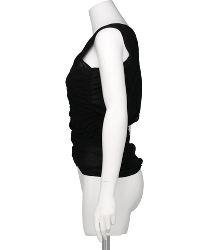 SHEER GATHERED SLEEVELESS TOP