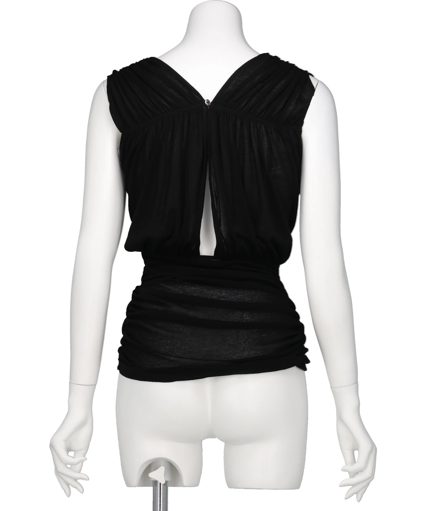 SHEER GATHERED SLEEVELESS TOP