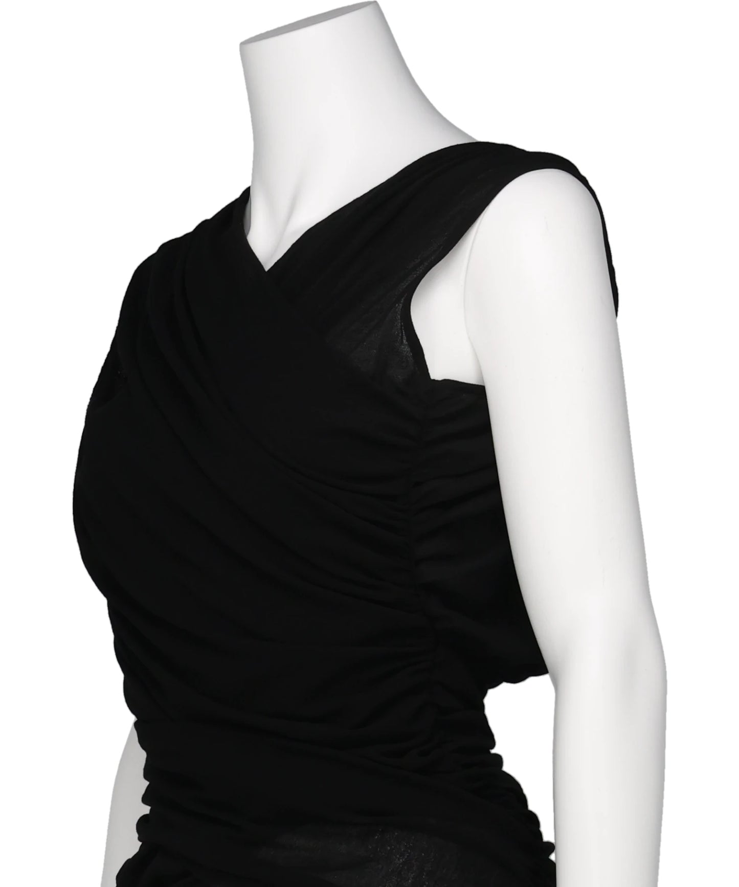 SHEER GATHERED SLEEVELESS TOP