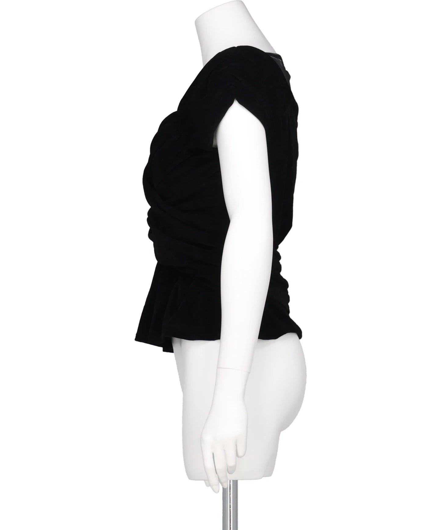 VELVET TULLE GATHERED TOP