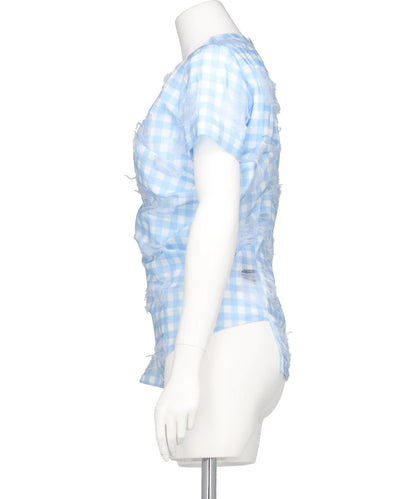 TWISTED BLUE CRASHE GINGHAM T