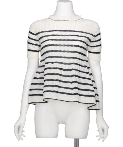 ODAKHA(オダカ) 2026SS ASYMMETRY STRIPED SEEMLES TOP OH26SS-WG05