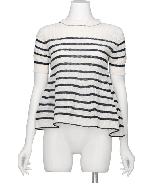 ODAKHA(オダカ) 2026SS ASYMMETRY STRIPED SEEMLES TOP OH26SS-WG05