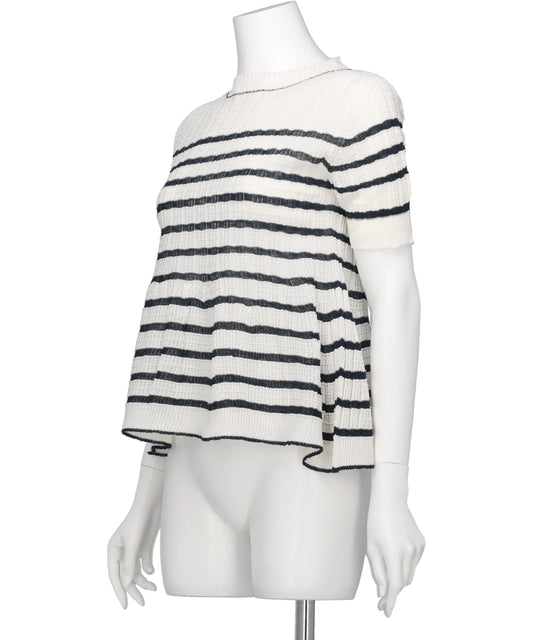 ASYMMETRY STRIPED SEEMLES TOP