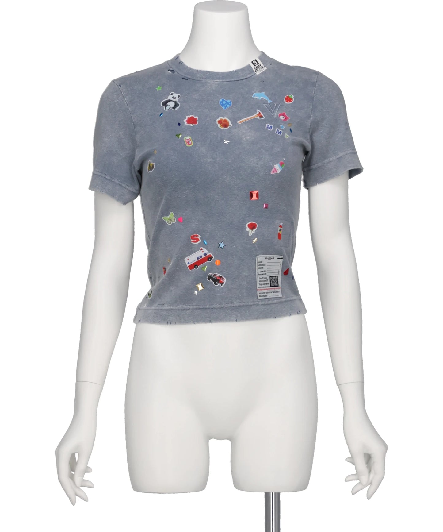 Maison MIHARA YASUHIRO(メゾンミハラヤスヒロ) BLEACHED KIDS STICKER MINI TEE