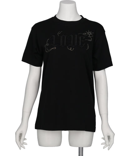tanakadaisuke(タナカダイスケ) 2026AW LOVE SPARKLE T-SHIRT / BLACK×BLACK TD-25AW-PO91