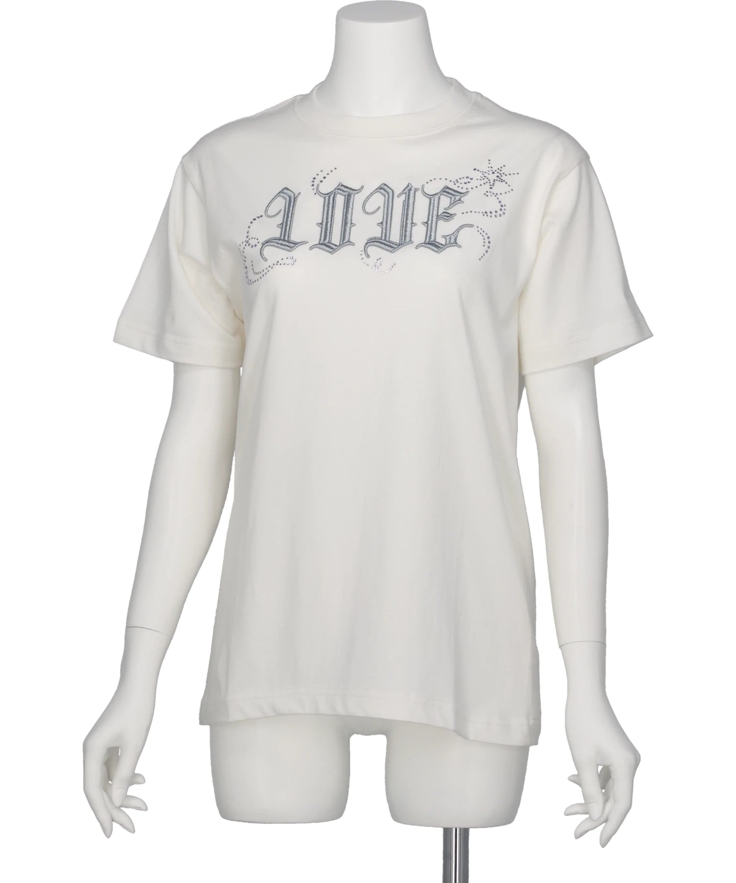 tanakadaisuke(タナカダイスケ) 2026AW LOVE SPARKLE T-SHIRT / WHITE×SILVER TD-25AW-PO91