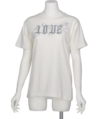 tanakadaisuke(タナカダイスケ) 2026AW LOVE SPARKLE T-SHIRT / WHITE×SILVER TD-25AW-PO91
