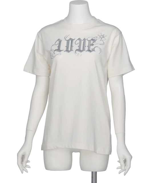 tanakadaisuke(タナカダイスケ) 2026AW LOVE SPARKLE T-SHIRT / WHITE×SILVER TD-25AW-PO91