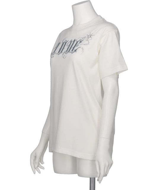 LOVE SPARKLE T-SHIRT / WHITE×SILVER