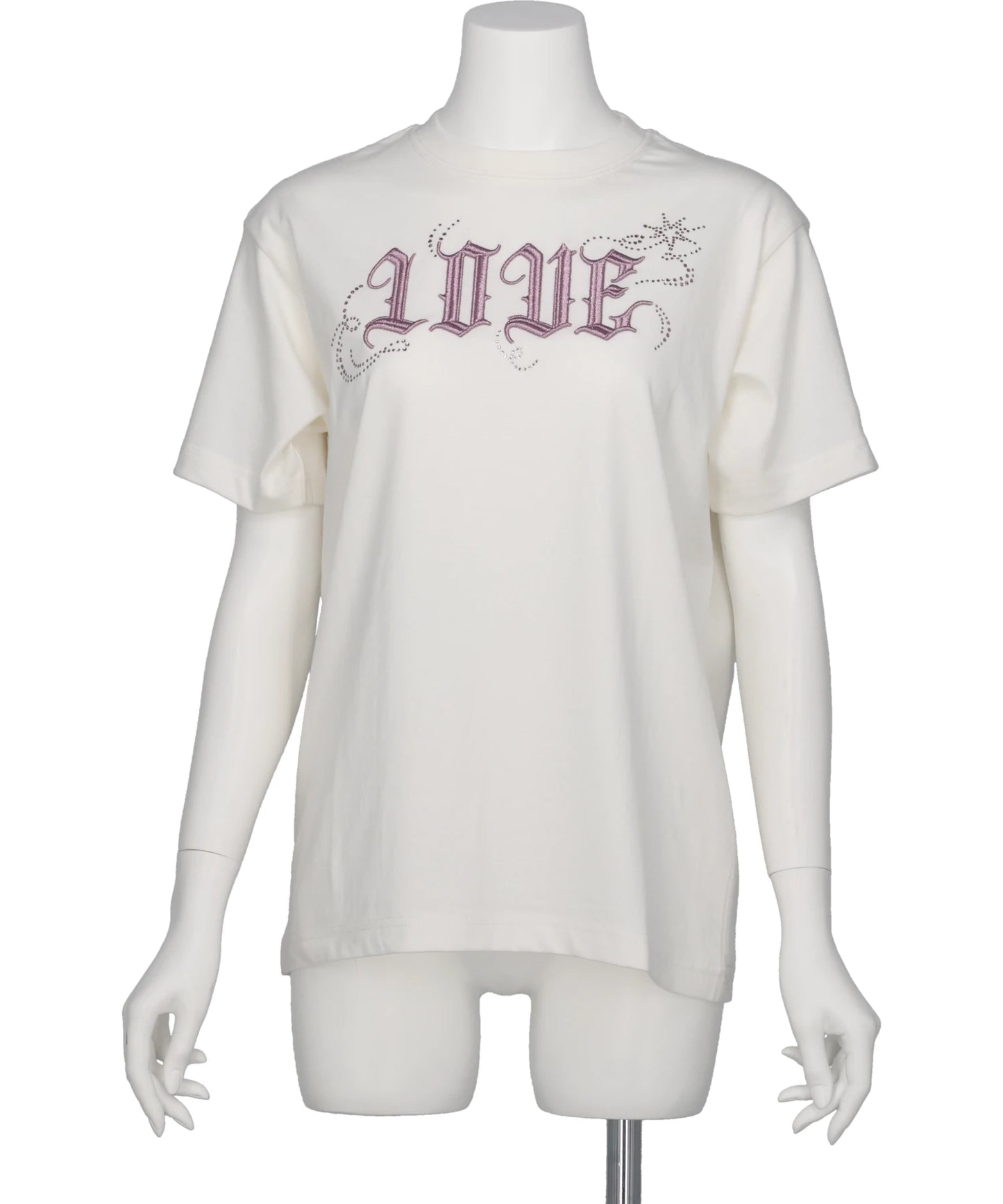LOVE SPARKLE T-SHIRT / WHITE×PINK