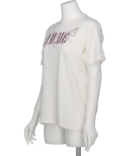 LOVE SPARKLE T-SHIRT / WHITE×PINK