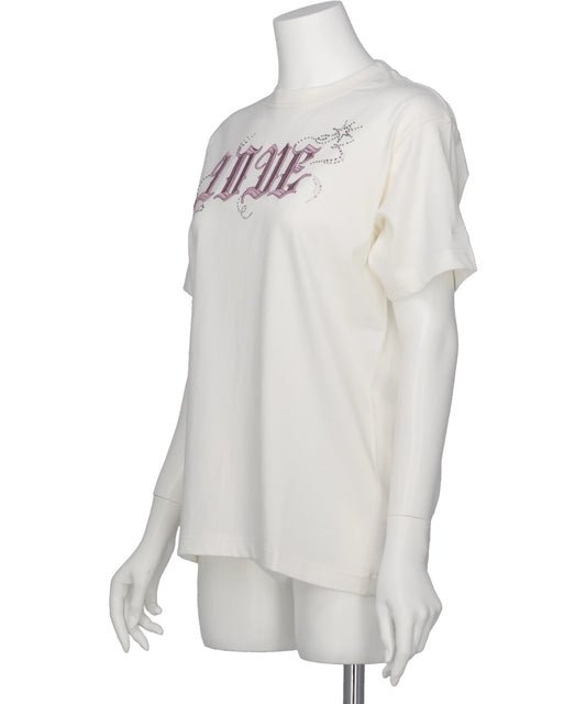 LOVE SPARKLE T-SHIRT / WHITE×PINK