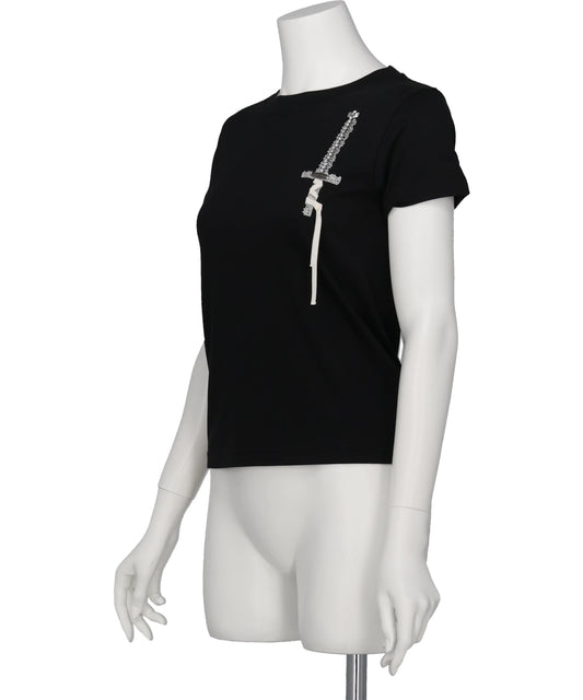 LACE KNIGHT EMBROIDERY T-SHIRT
