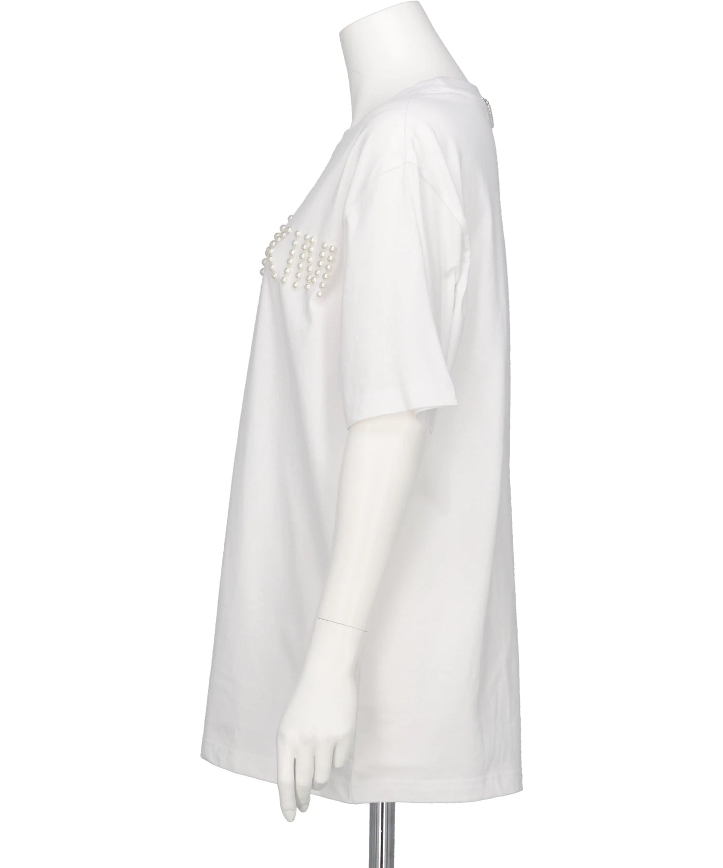 LOGO T-SHIRT WITH PEARL EMBELLISHMENT