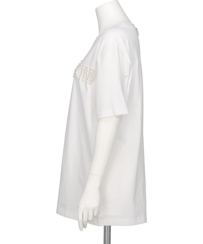 LOGO T-SHIRT WITH PEARL EMBELLISHMENT