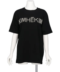 LOGO T-SHIRT WITH PEARL EMBELLISHMENT
