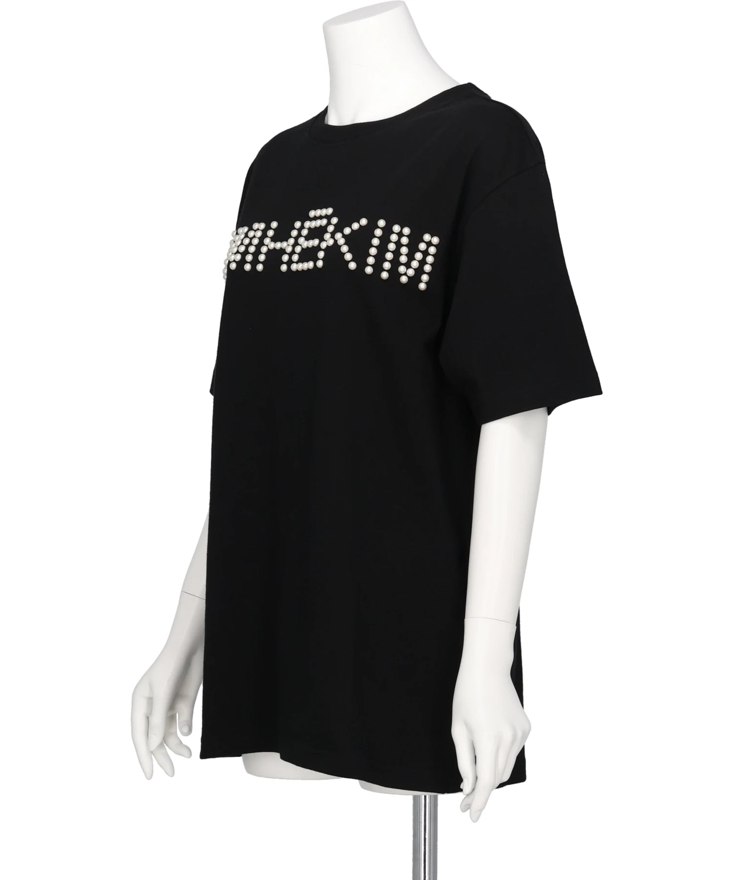 LOGO T-SHIRT WITH PEARL EMBELLISHMENT