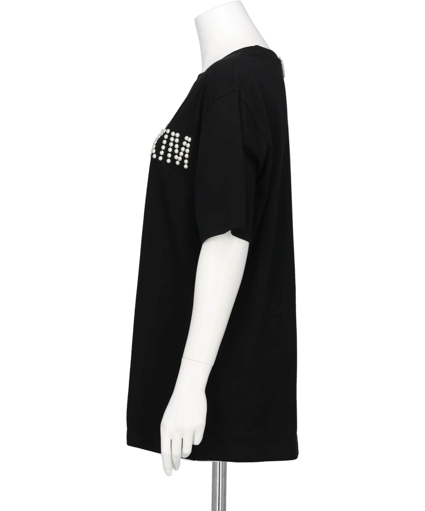 LOGO T-SHIRT WITH PEARL EMBELLISHMENT