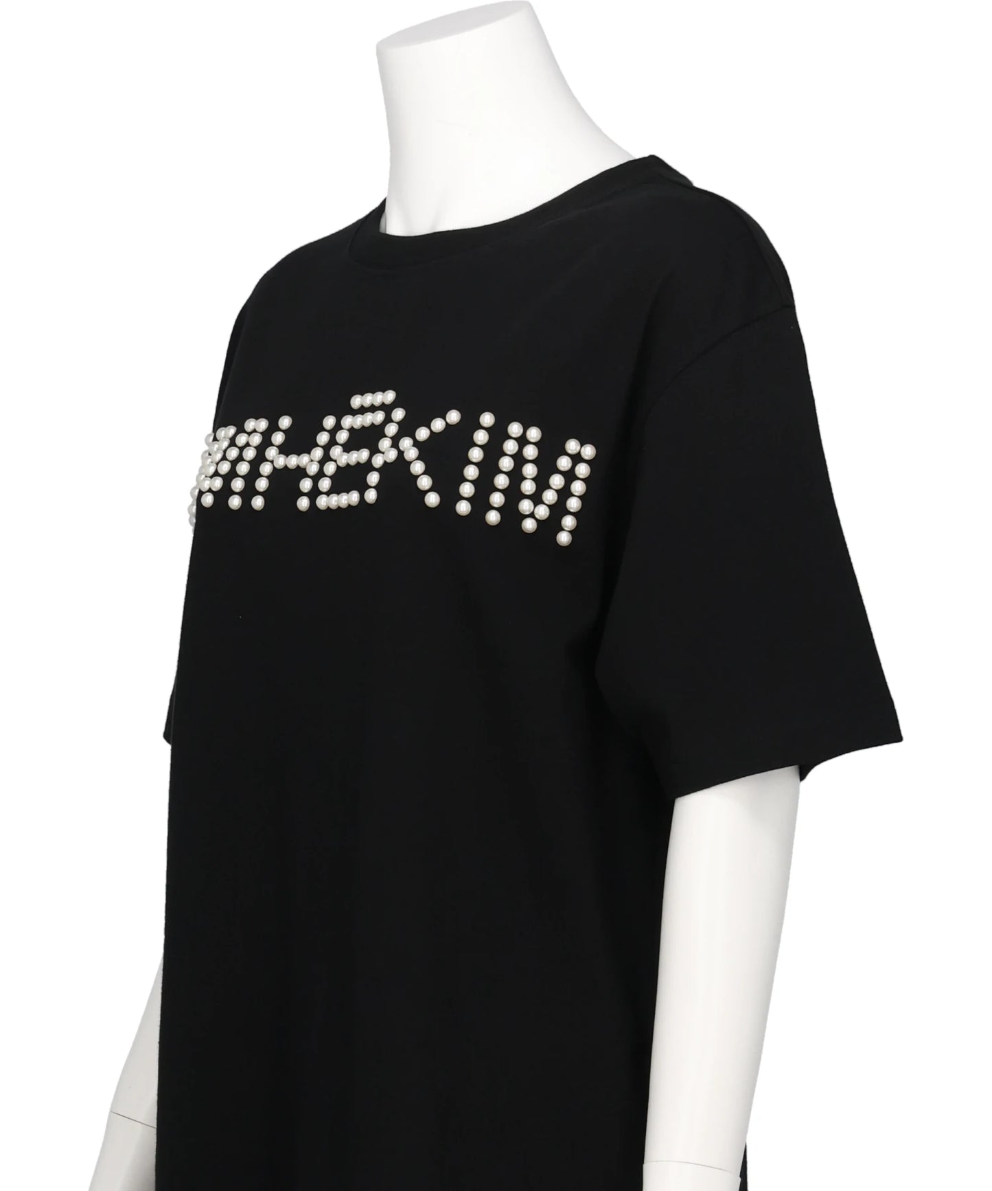 LOGO T-SHIRT WITH PEARL EMBELLISHMENT