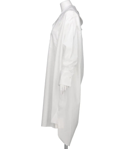 OVERSIZED GATHERED SLIT DETAIL SHIRT W/ EMB