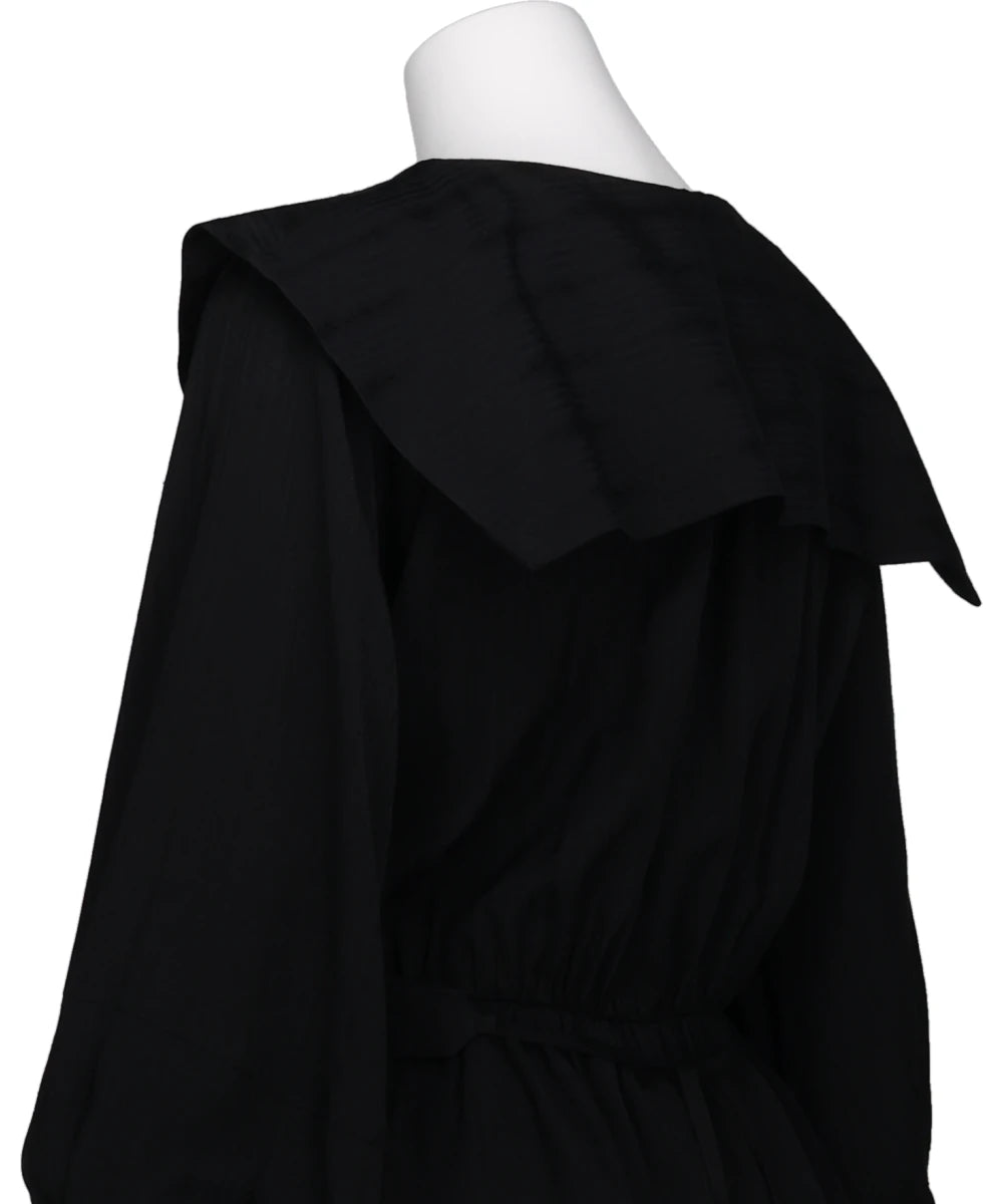 ROSE JAQUARD STRIPE SAILOR COLLAR BLOUSE