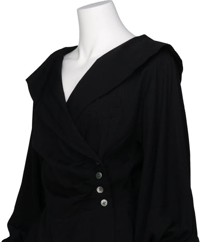 ROSE JAQUARD STRIPE SAILOR COLLAR BLOUSE