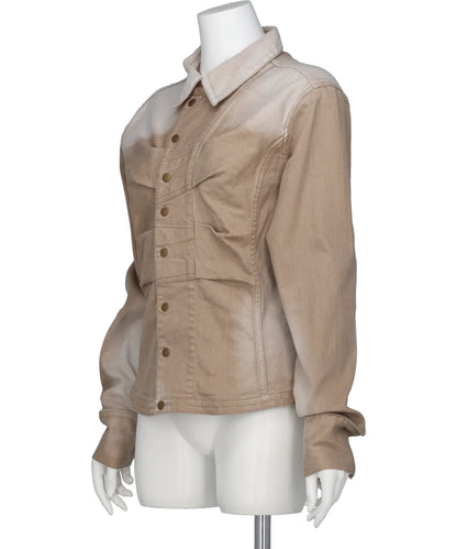 SHORT ZIP DENIM SHIRT