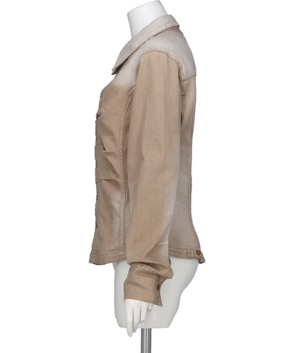 SHORT ZIP DENIM SHIRT