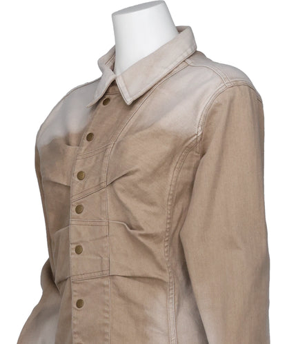 SHORT ZIP DENIM SHIRT