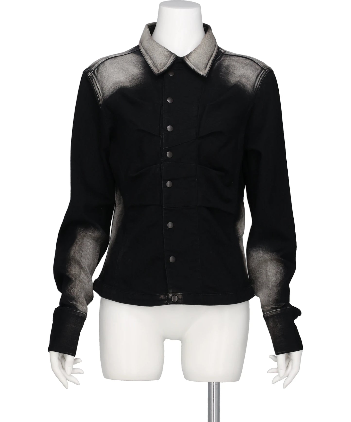 SHORT ZIP DENIM SHIRT