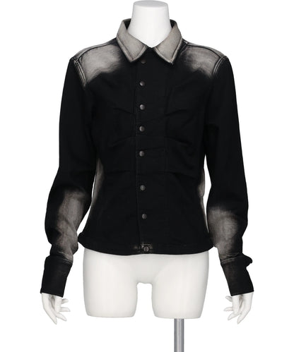 SHORT ZIP DENIM SHIRT