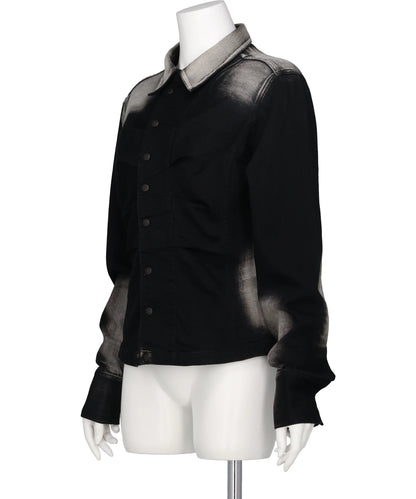 SHORT ZIP DENIM SHIRT