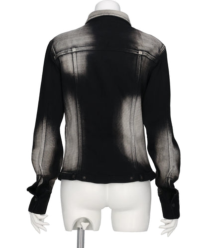 SHORT ZIP DENIM SHIRT