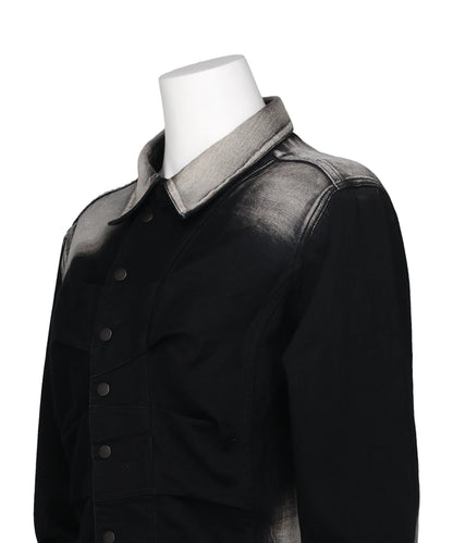 SHORT ZIP DENIM SHIRT