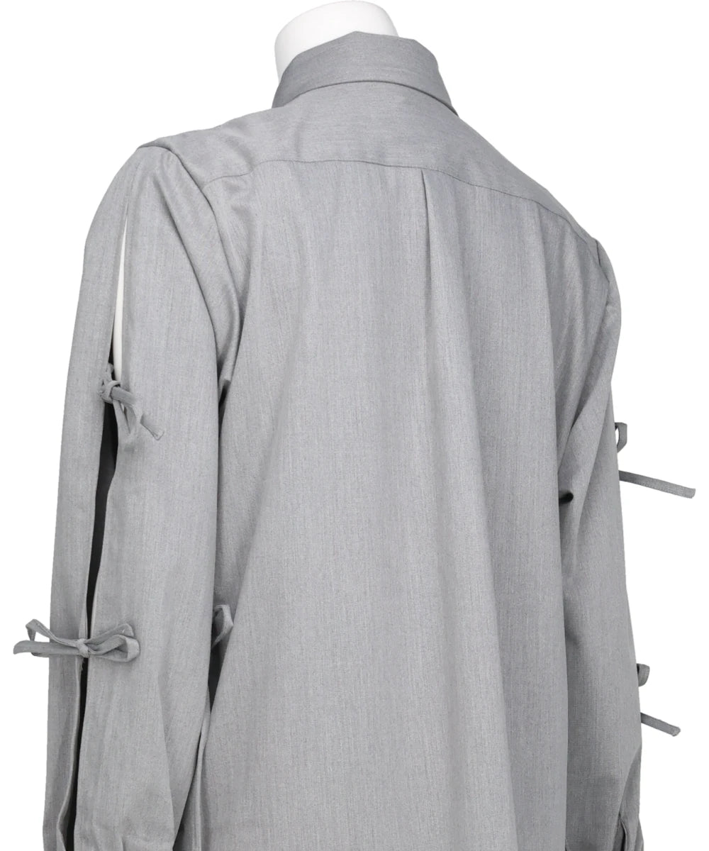 FLOWER EMBROIDERY RIBBON BLOUSE