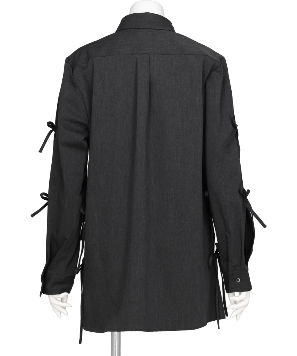 FLOWER EMBROIDERY RIBBON BLOUSE