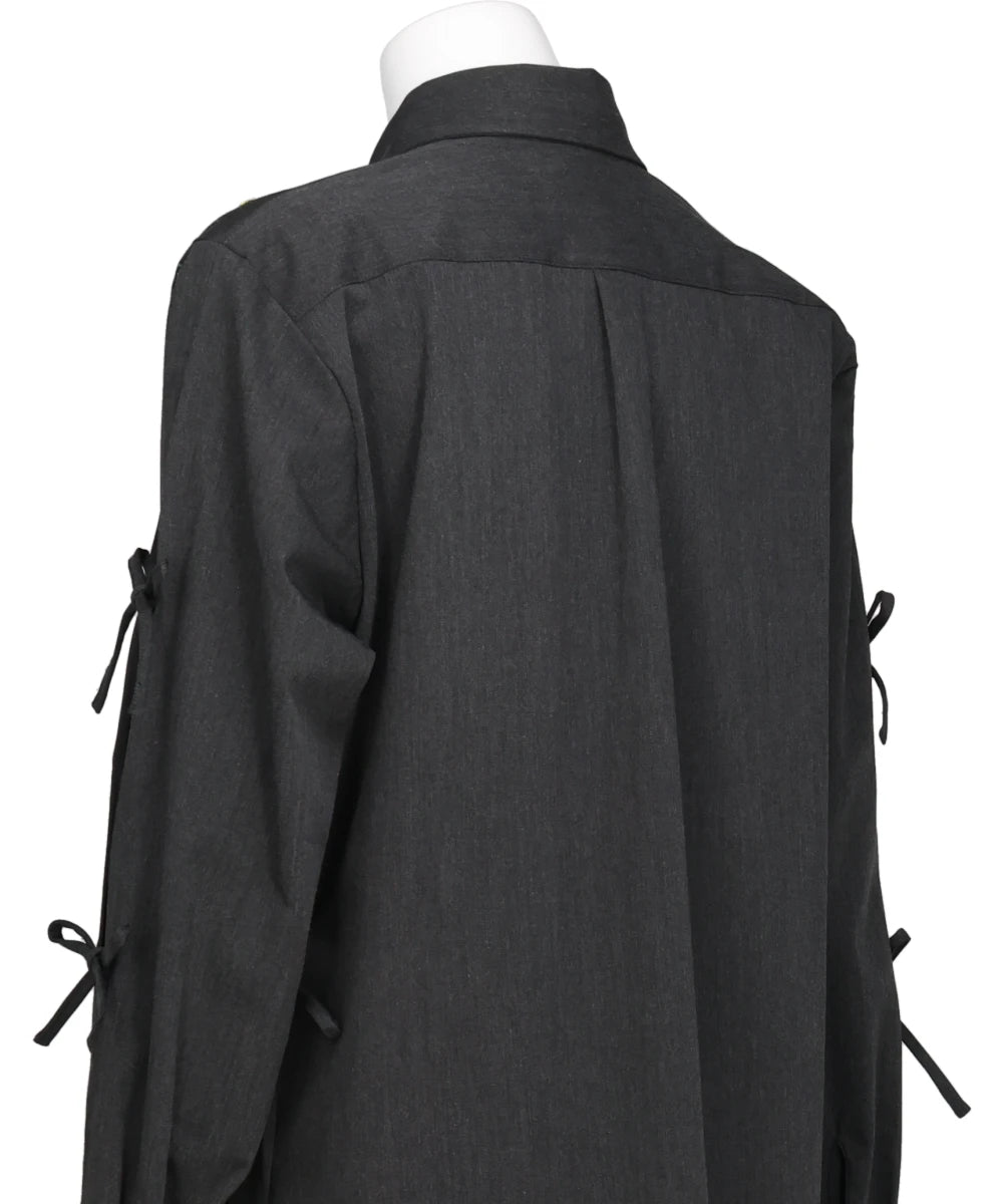 FLOWER EMBROIDERY RIBBON BLOUSE