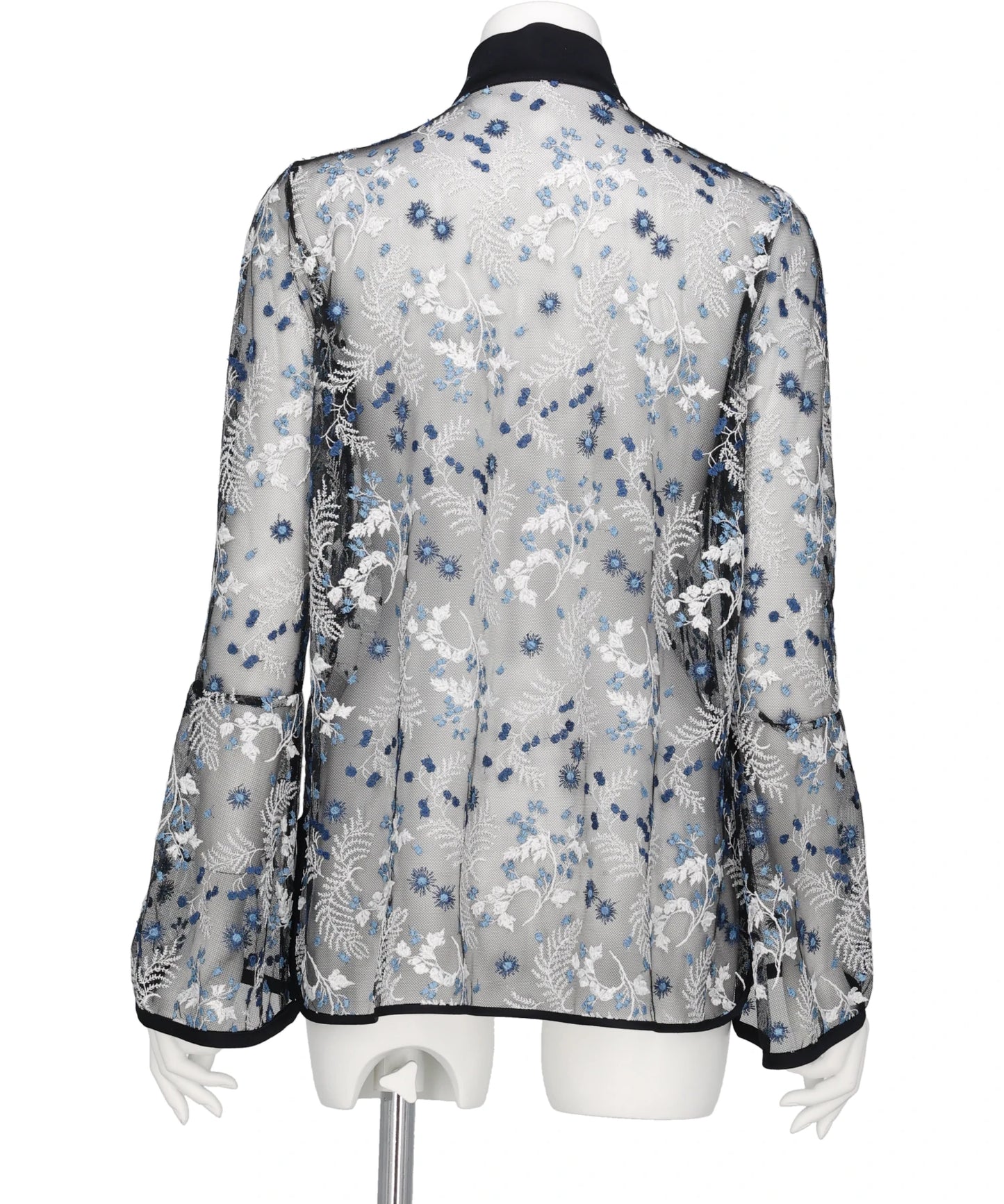 TULLE LACE STAND COLLAR SHIRT