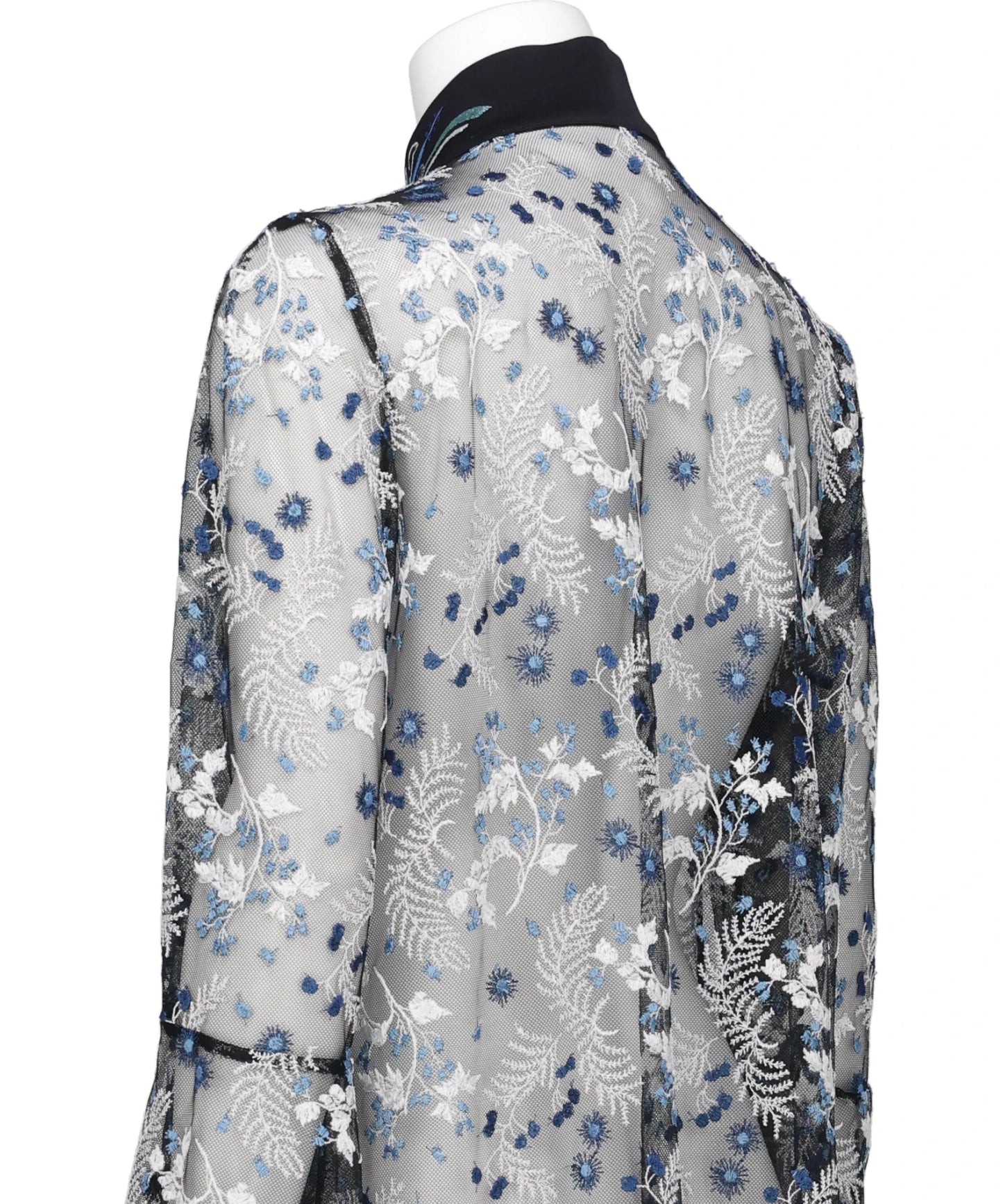 TULLE LACE STAND COLLAR SHIRT