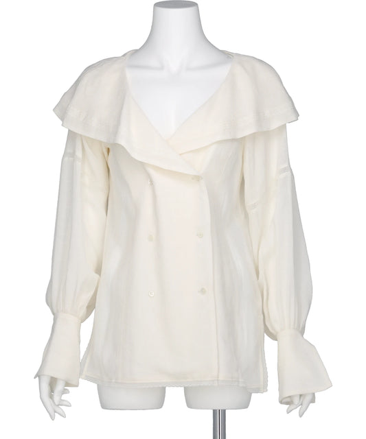 FETICO(フェティコ) 2026SS LACE JACQUARD SAILOR COLLAR BLOUSE FTC262-0104