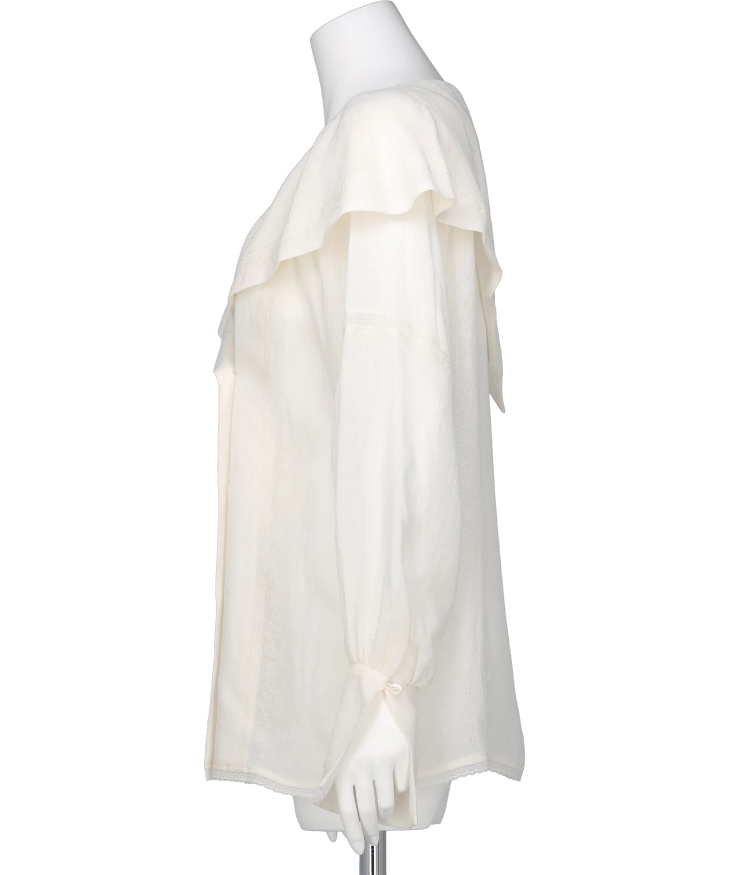 LACE JACQUARD SAILOR COLLAR BLOUSE