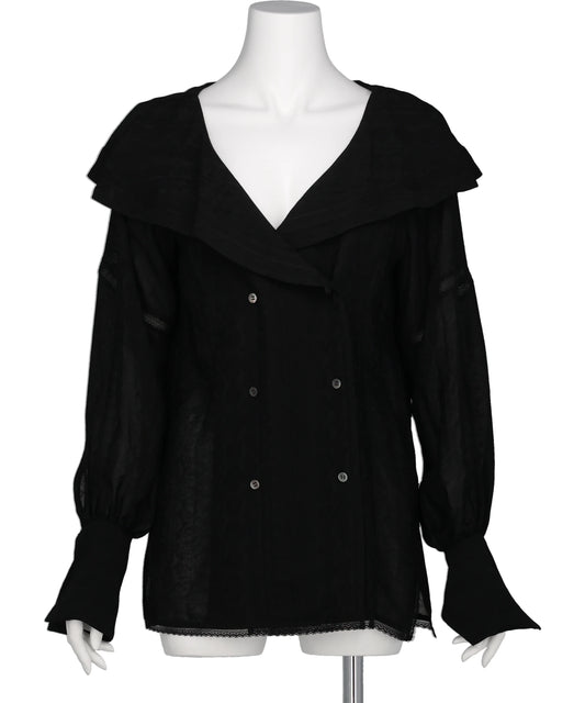 FETICO(フェティコ) 2026ss LACE JACQUARD SAILOR COLLAR BLOUSE FTC262-0104