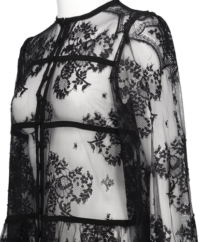 LACE GATHERED BLOUSE