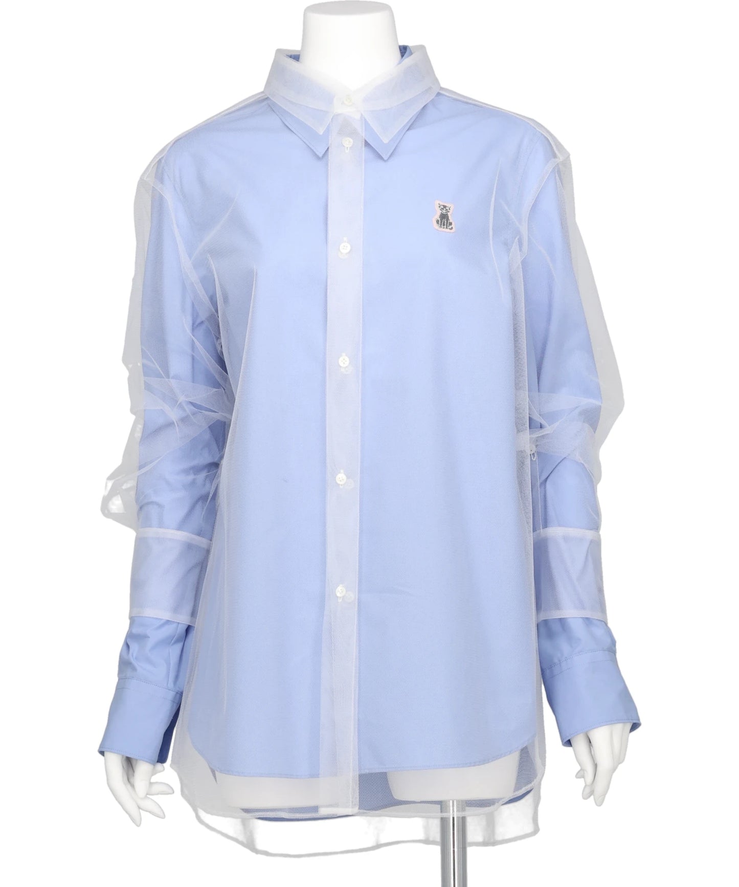 Chika Kisada(チカキサダ) 2026SS DETACHABLE SHIRT - WHITE×BLUE CB Chika Kisada(チカキサダ) 2026SS DETACHABLE SHIRT - WHITE×BLUE CB