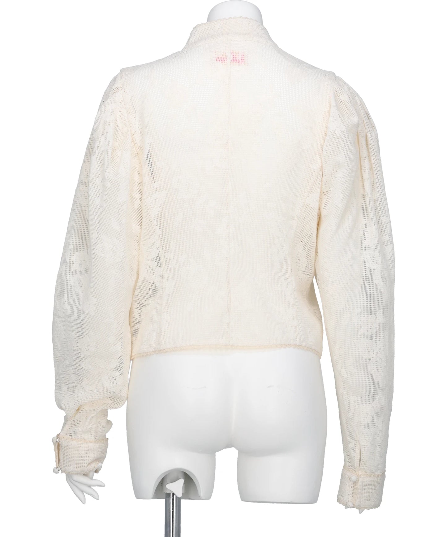 EMBROIDERED LACE COL MONTANT TOP