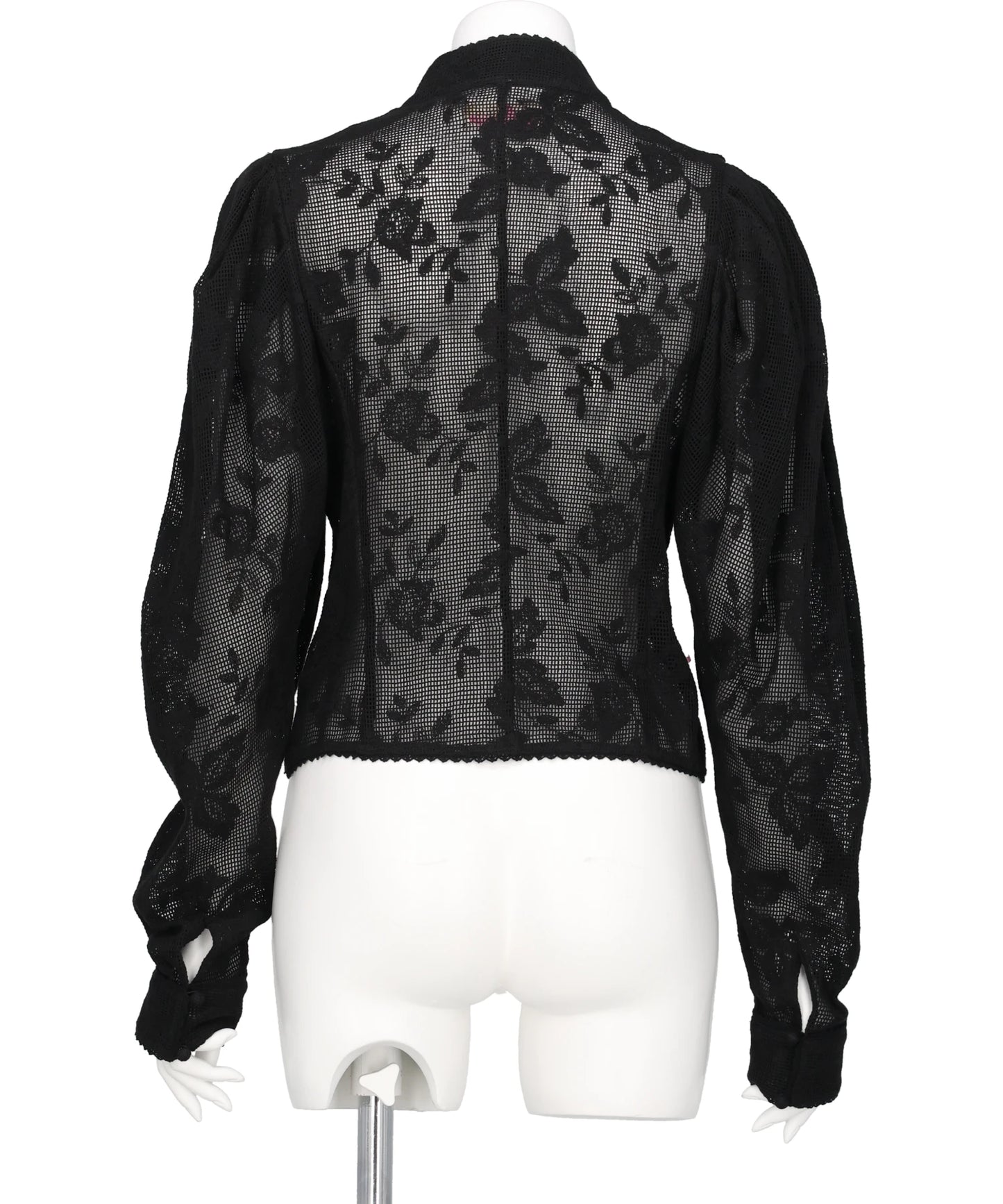 EMBROIDERED LACE COL MONTANT TOP